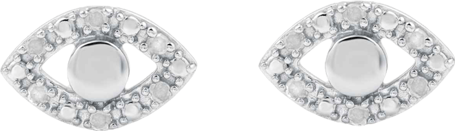 Diamond Evil Eye Earrings (1/10 ct. t.w.) in Sterling Silver