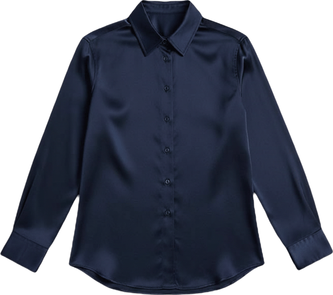Petite Classic Fit Satin Charmeuse Shirt