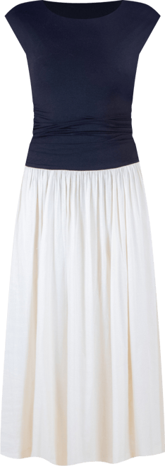 Women's Two-Toned Drop Waist Crewneck Dress