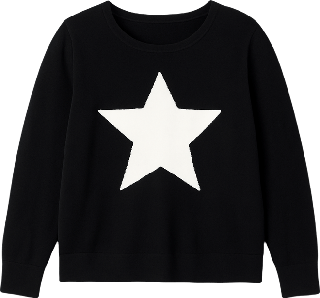 Women's Plus Size Star Applique Sweater