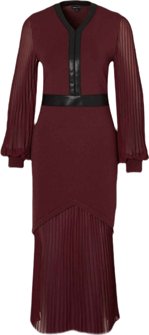 Women's Woven Sleeved Pleated Dress