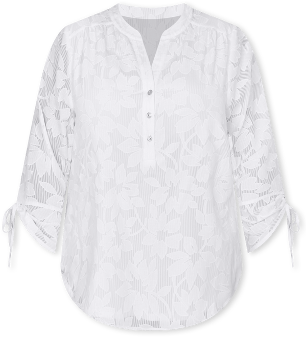 Women's St. Augustine Floral Jacquard Tie Sleeve Henley Top