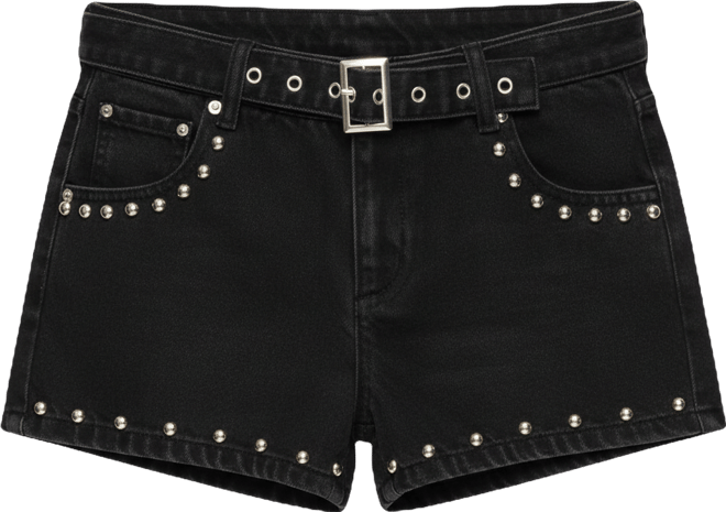 Women's Grommet & Stud Denim Micro Shorts