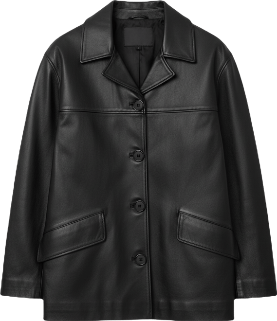 Women's Relaxed Leather Jacket, Created for Macy's