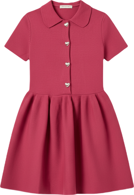 Women's Peplum Mini Knit Dress With Big Button Details