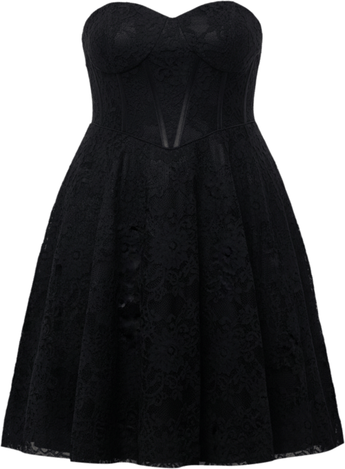 Women's Sweetheart Strapless Lace Bustier Party Dress