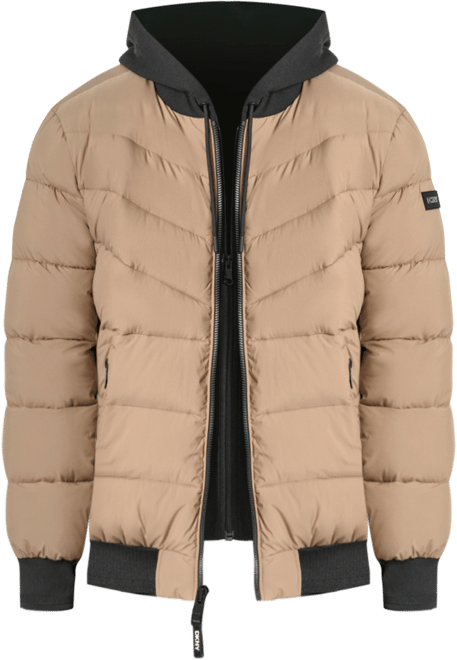 Men's Hooded Quilted Bomber Puffer Jacket
