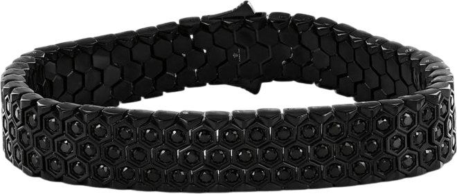 Stainless Steel Honey Comb Design Cz Bracelet