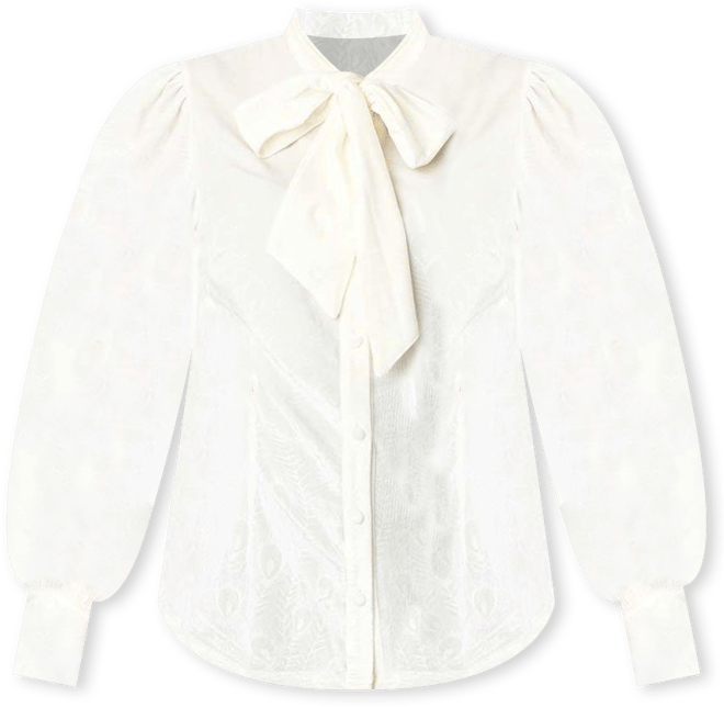 Plus Size Velvet Long Sleeve Neck Tie Gwen Blouse