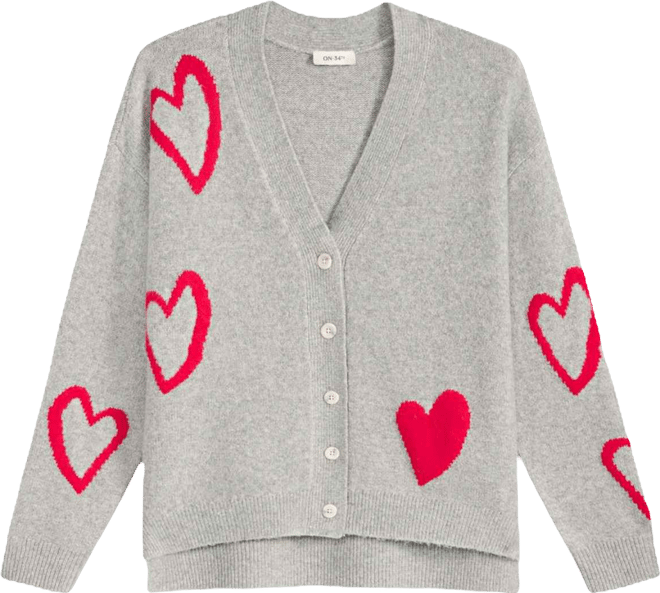 Women's Curved Hem Heart Cardigan, Macy's Exclusive