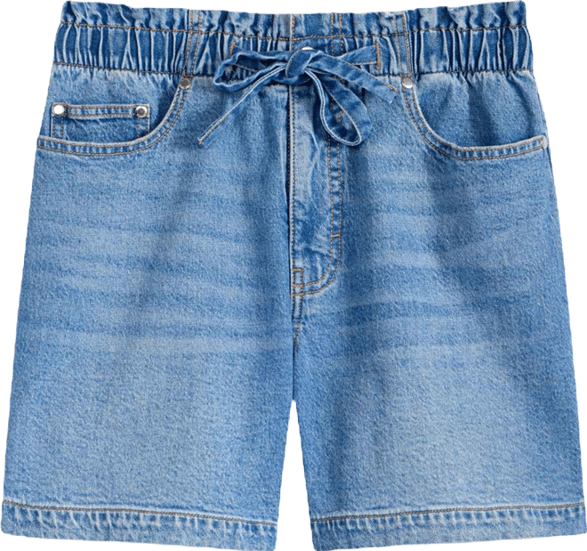 Women's High-Rise Paperbag-Waist Jean Shorts, Macy's Exclusive
