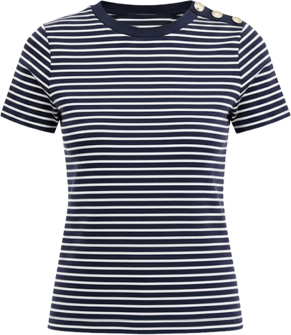 Women's Knit Short-Sleeve Button-Shoulder Top, Macy's Exclusive