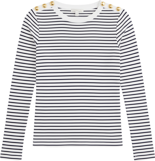 Women's Knit Long-Sleeve Button-Shoulder Top, Macy's Exclusive