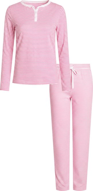 Women's Stripe Jersey Long Pj Set