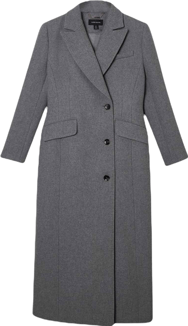 Women's Wool Blend Tailored Fitted Maxi Coat