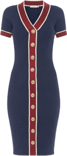 Women's Otto V Neck Ribbed Knit Dress