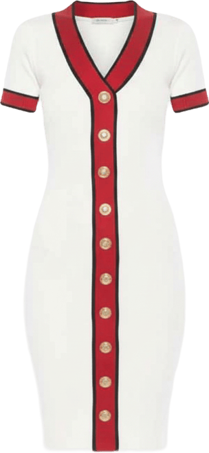 Women's Otto V Neck Ribbed Knit Dress