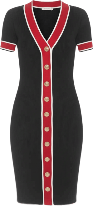 Women's Otto V Neck Ribbed Knit Dress