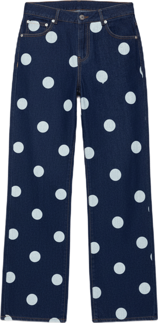 Women's Leyah Polka Dot Low Rise Baggy Jeans