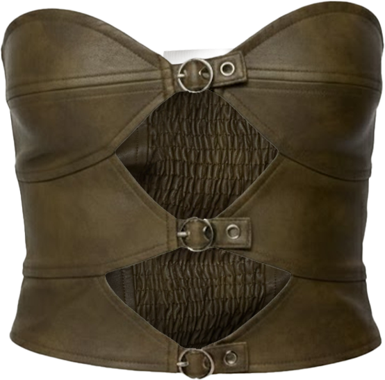 Women's Varley Buckle Cutout Faux Leather Top