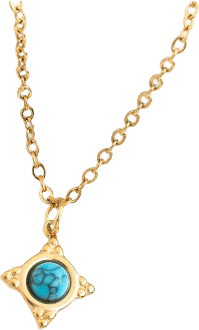 Turquoise Compass Rose Necklace