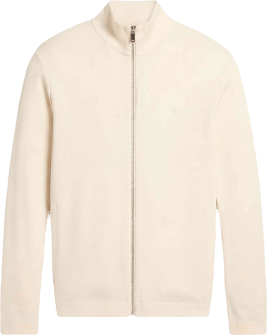 Men's Ribbed Mock Neck Zip-Up Sweater