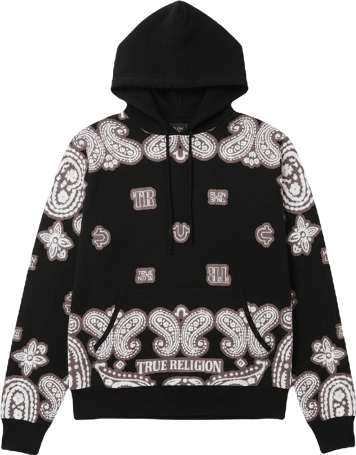 Men's Bandana Print Long-Sleeve Hoodie