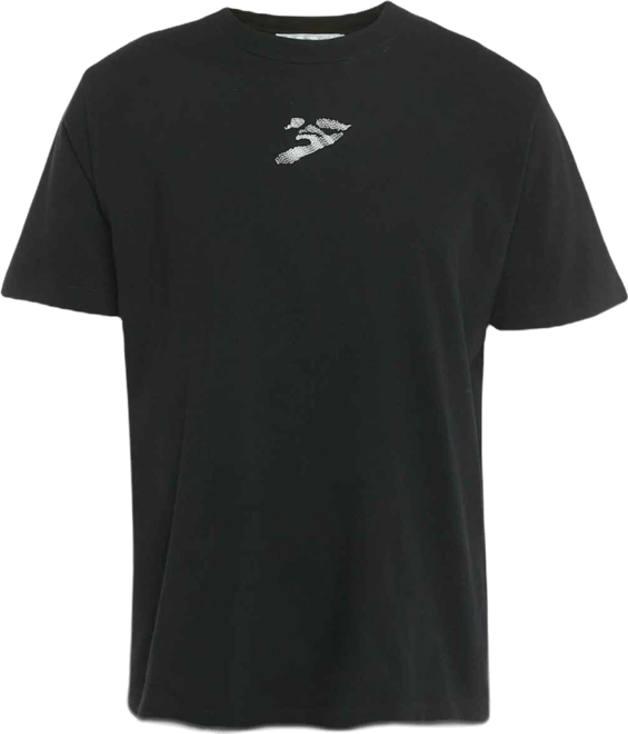 Men's Black Logo Embroidered Cotton Crewneck T-Shirt