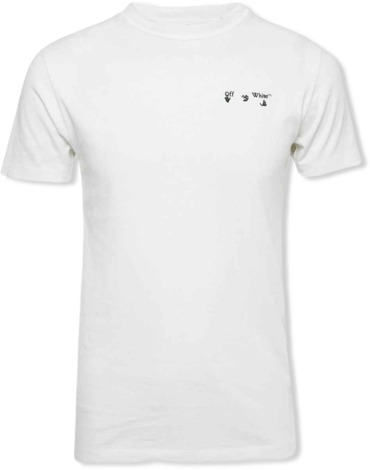 Men's White Logo Embroidered Jersey T-Shirt