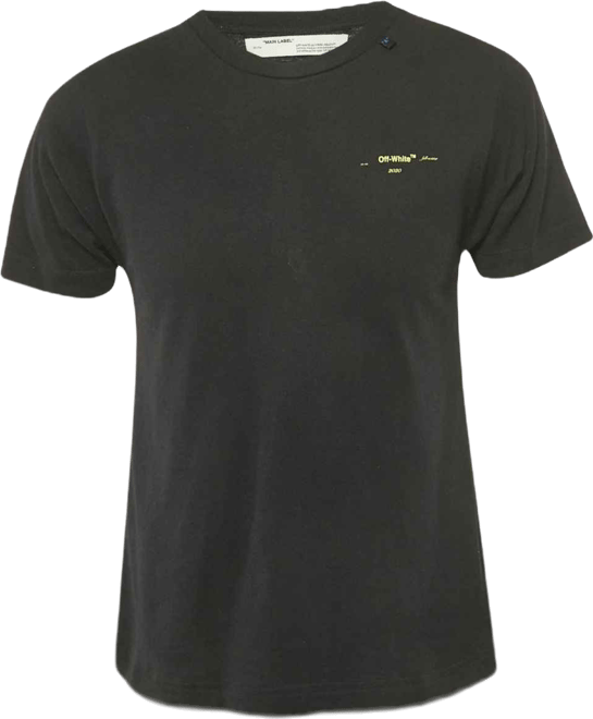 Men's Black Logo Print Cotton Crew Neck T-Shirt