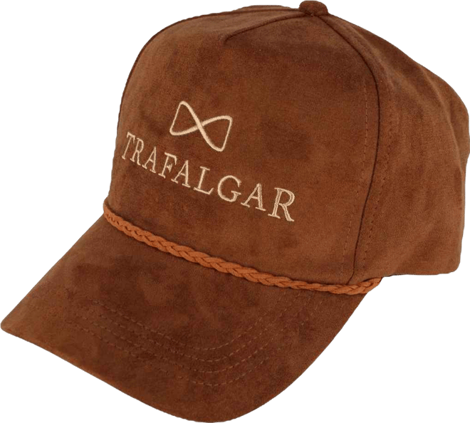 Men's Traflagar's Faux Suede 5 Panel Cap with Braided Rope