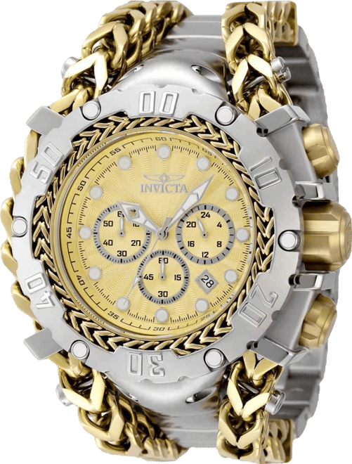Men's 48190 Gladiator Quartz Chronograph Silver, Gold Dial Watch