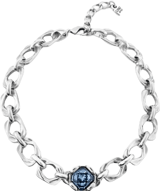 Sterling Silver Metal Alloy Rectangular Link Necklace