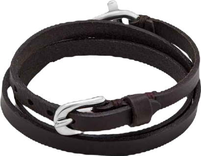 Small Central Link Leather Bracelet