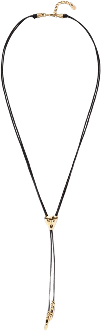 Leather and Metal Alloy Heart Necklace