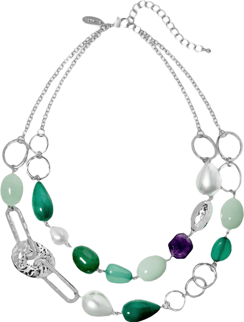 Multi-Stone Layered Statement Necklace, 18" + 3" extender, Macy's Exclusive