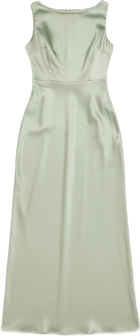 Cowl Back Satin Bridesmaid Dress