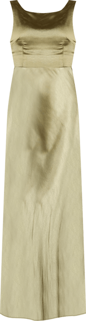 Cowl Back Satin Bridesmaid Dress