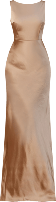 Cowl Back Satin Bridesmaid Dress