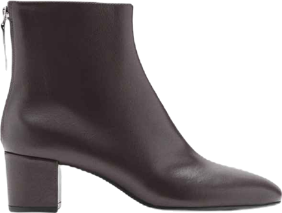 Women's Block Heel Leather Ankle Boots