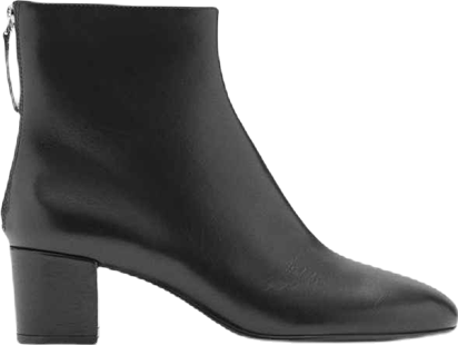 Women's Block Heel Leather Ankle Boots