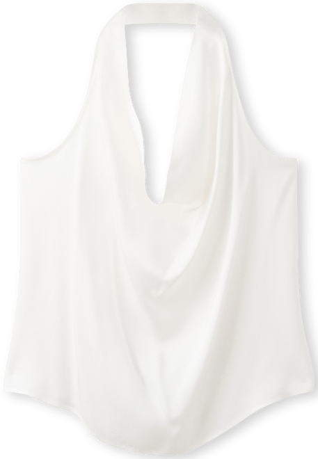 Women's Draped Neck Satin Blouse