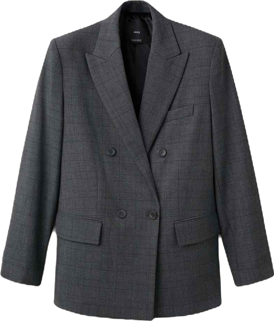 Women's Double-Breasted Check Suit Jacket