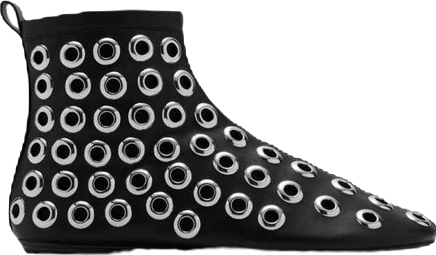 Women's Eyelets Leather-Effect Ankle Boots