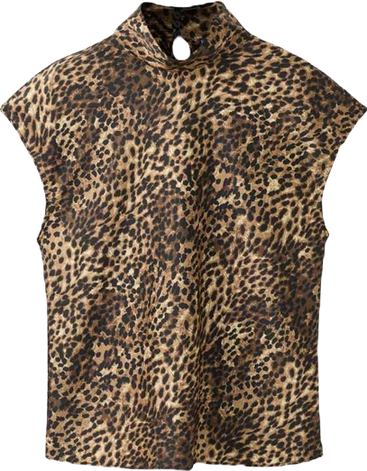 Women's Leopard-Print Satin Blouse