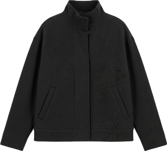 Petite Stand Collar Long-Sleeve Jacket