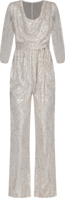 Women's Long-Sleeve Social-Sequin Jumpsuit