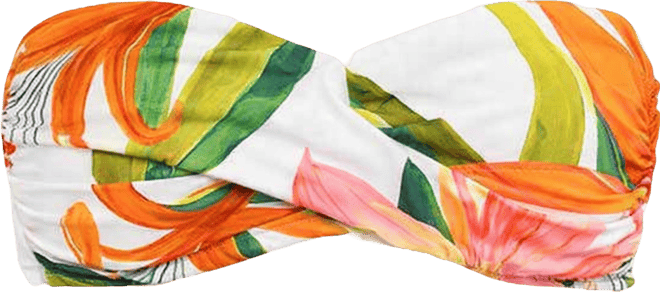 Women's Jungle Blossoms Twist Bandeau Swim Top