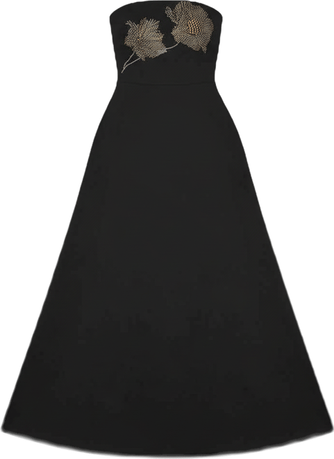 Women's Strapless Floral Hot Fix Maxi Dress