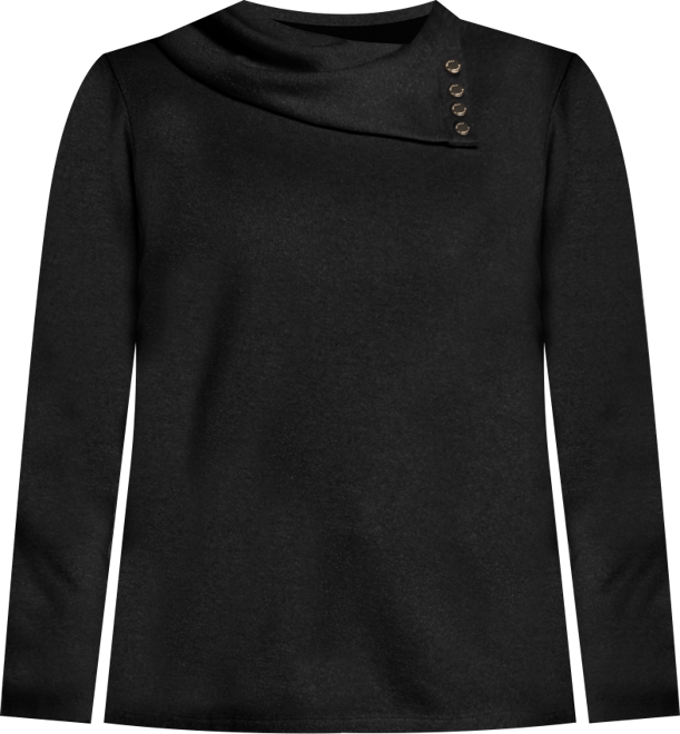 Women's Plus Size Split Collar Long Sleeve Top